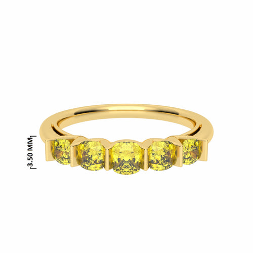3/4 CT. Fancy Yellow Diamond Graduation Band Ring