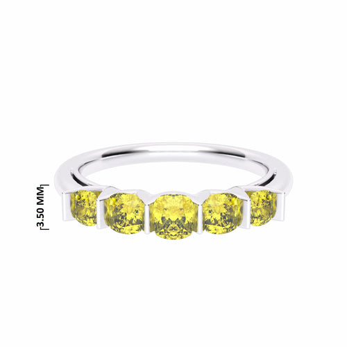 3/4 CT. Fancy Yellow Diamond Graduation Band Ring