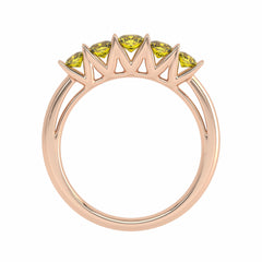 3/4 CT. Fancy Yellow Diamond Graduation Band Ring