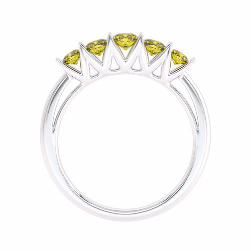 3/4 CT. Fancy Yellow Diamond Graduation Band Ring