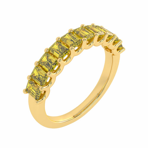 1 3/4 CT. Fancy Yellow Radiant Diamond Half Eternity Ring