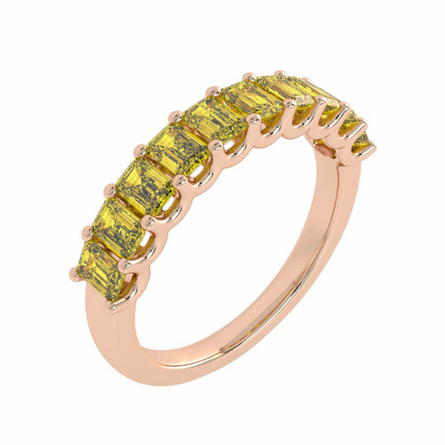 1 3/4 CT. Fancy Yellow Radiant Diamond Half Eternity Ring