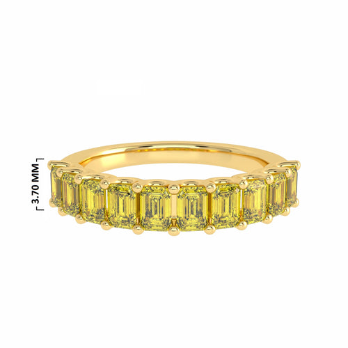 1 3/4 CT. Fancy Yellow Radiant Diamond Half Eternity Ring