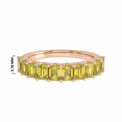 1 3/4 CT. Fancy Yellow Radiant Diamond Half Eternity Ring