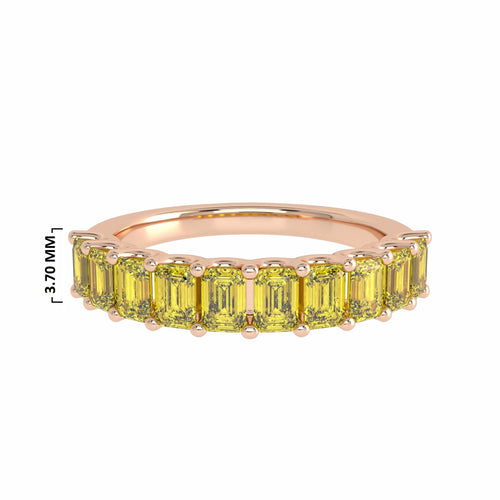 1 3/4 CT. Fancy Yellow Radiant Diamond Half Eternity Ring