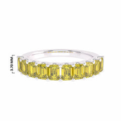 1 3/4 CT. Fancy Yellow Radiant Diamond Half Eternity Ring