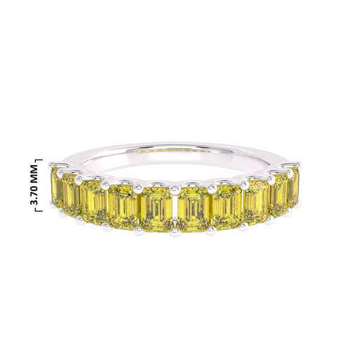 1 3/4 CT. Fancy Yellow Radiant Diamond Half Eternity Ring