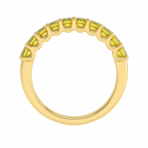 1 3/4 CT. Fancy Yellow Radiant Diamond Half Eternity Ring