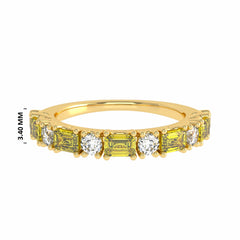 1 CT. Fancy Yellow Radiant Diamond Band Ring