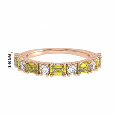 1 CT. Fancy Yellow Radiant Diamond Band Ring