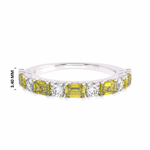 1 CT. Fancy Yellow Radiant Diamond Band Ring