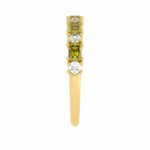 1 CT. Fancy Yellow Radiant Diamond Band Ring