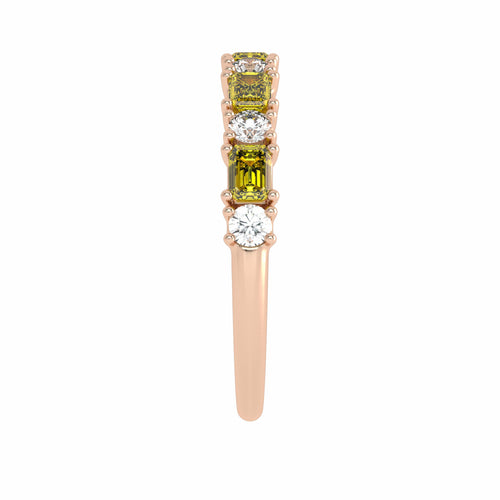 1 CT. Fancy Yellow Radiant Diamond Band Ring