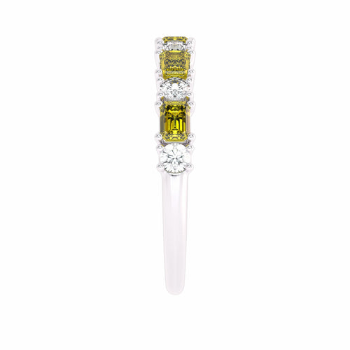 1 CT. Fancy Yellow Radiant Diamond Band Ring