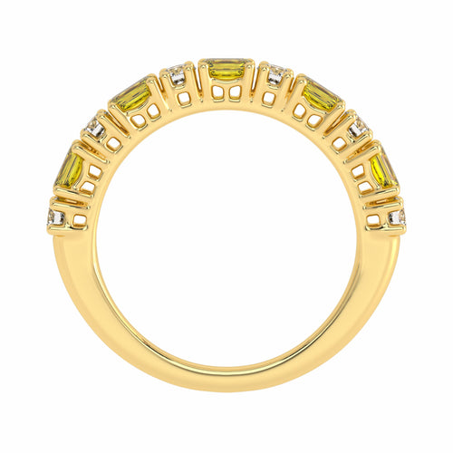 1 CT. Fancy Yellow Radiant Diamond Band Ring