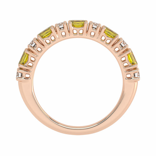 1 CT. Fancy Yellow Radiant Diamond Band Ring