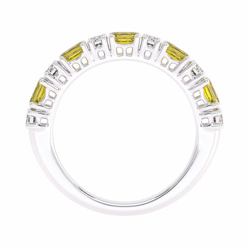 1 CT. Fancy Yellow Radiant Diamond Band Ring