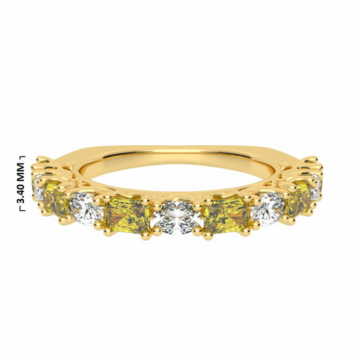 1 1/2 CT. Fancy Yellow Radiant Diamond Band Ring