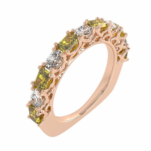 1 1/2 CT. Fancy Yellow Radiant Diamond Band Ring