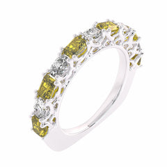 1 1/2 CT. Fancy Yellow Radiant Diamond Band Ring