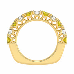 1 1/2 CT. Fancy Yellow Radiant Diamond Band Ring