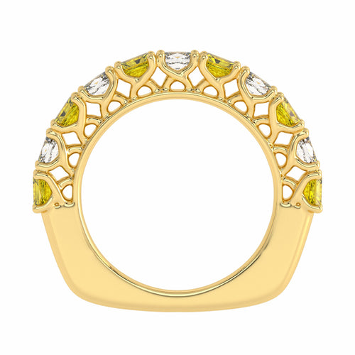 1 1/2 CT. Fancy Yellow Radiant Diamond Band Ring