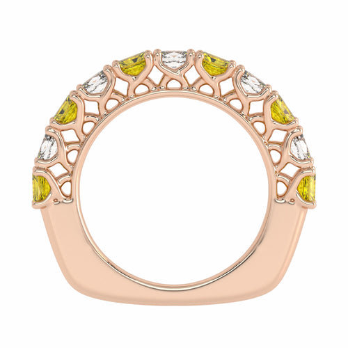 1 1/2 CT. Fancy Yellow Radiant Diamond Band Ring