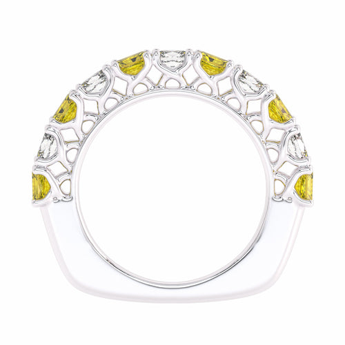 1 1/2 CT. Fancy Yellow Radiant Diamond Band Ring
