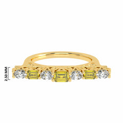 3/4 CT. Fancy Yellow Radiant Diamond Bar Ring