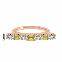 3/4 CT. Fancy Yellow Radiant Diamond Bar Ring