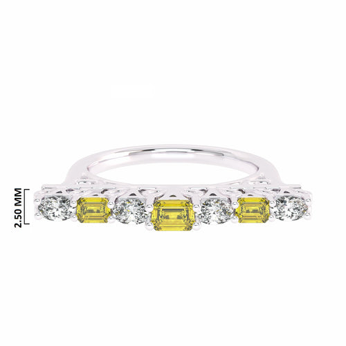 3/4 CT. Fancy Yellow Radiant Diamond Bar Ring