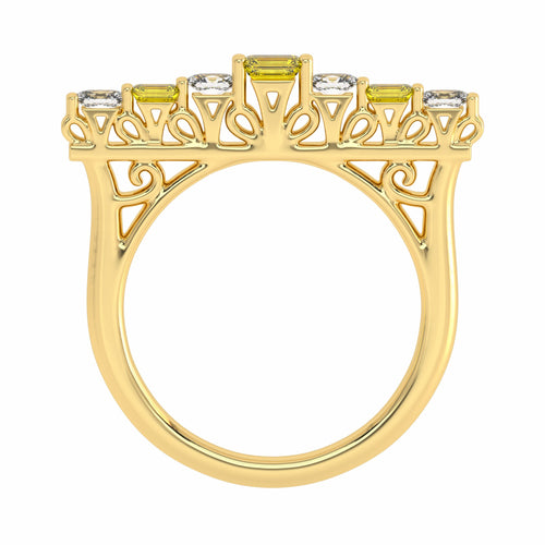 3/4 CT. Fancy Yellow Radiant Diamond Bar Ring
