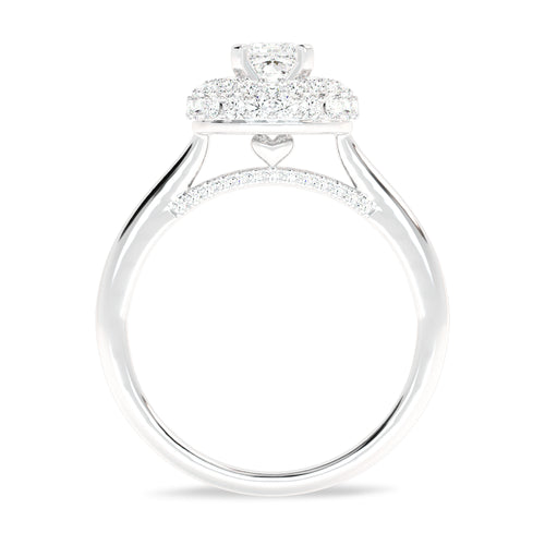 1 CT. Timeless Treasure Cushion Cut Double Halo Round Lab created Diamond Ring