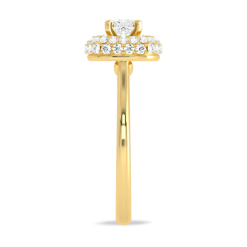 1 CT. Timeless Treasure Cushion Cut Double Halo Round Lab created Diamond Ring