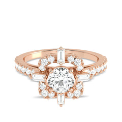1 CT. Quadrant Brilliance Baguette and Round Diamond Ring