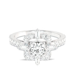 1 CT. Quadrant Brilliance Baguette and Round Diamond Ring