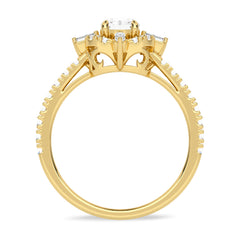 1 CT. Quadrant Brilliance Baguette and Round Diamond Ring