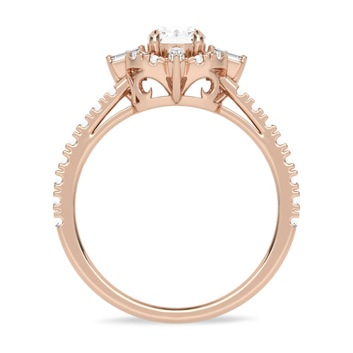 1 CT. Quadrant Brilliance Baguette and Round Diamond Ring