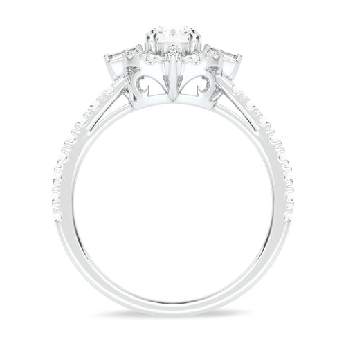 1 CT. Quadrant Brilliance Baguette and Round Diamond Ring