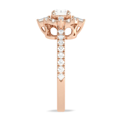 1 CT. Quadrant Brilliance Baguette and Round Diamond Ring
