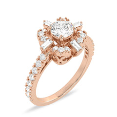 1 CT. Quadrant Brilliance Baguette and Round Diamond Ring