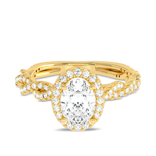 1 CT. Enchanted Orbit Oval Halo Twisted Shank Lab-Created Diamond Ring