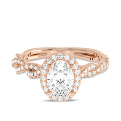 1 CT. Enchanted Orbit Oval Halo Twisted Shank Lab-Created Diamond Ring
