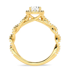 1 CT. Enchanted Orbit Oval Halo Twisted Shank Lab-Created Diamond Ring