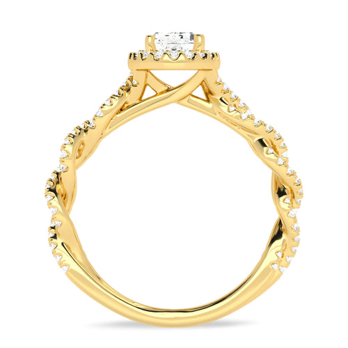 1 CT. Enchanted Orbit Oval Halo Twisted Shank Lab-Created Diamond Ring