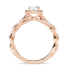 1 CT. Enchanted Orbit Oval Halo Twisted Shank Lab-Created Diamond Ring