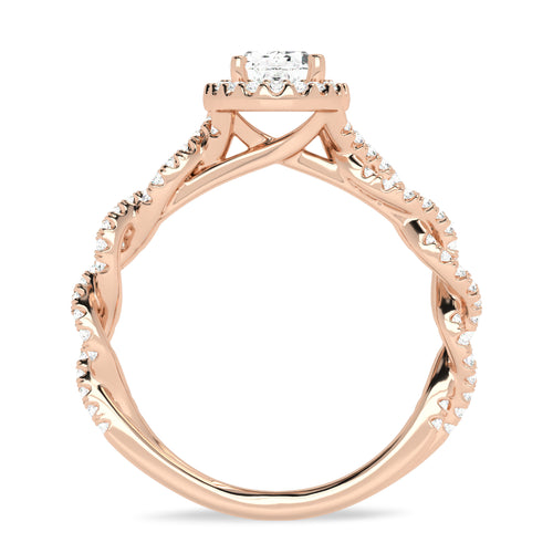 1 CT. Enchanted Orbit Oval Halo Twisted Shank Lab-Created Diamond Ring