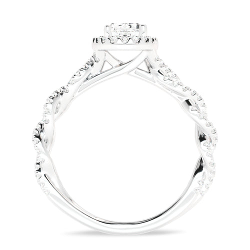 1 CT. Enchanted Orbit Oval Halo Twisted Shank Lab-Created Diamond Ring