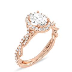 1 CT. Enchanted Orbit Oval Halo Twisted Shank Lab-Created Diamond Ring