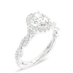 1 CT. Enchanted Orbit Oval Halo Twisted Shank Lab-Created Diamond Ring